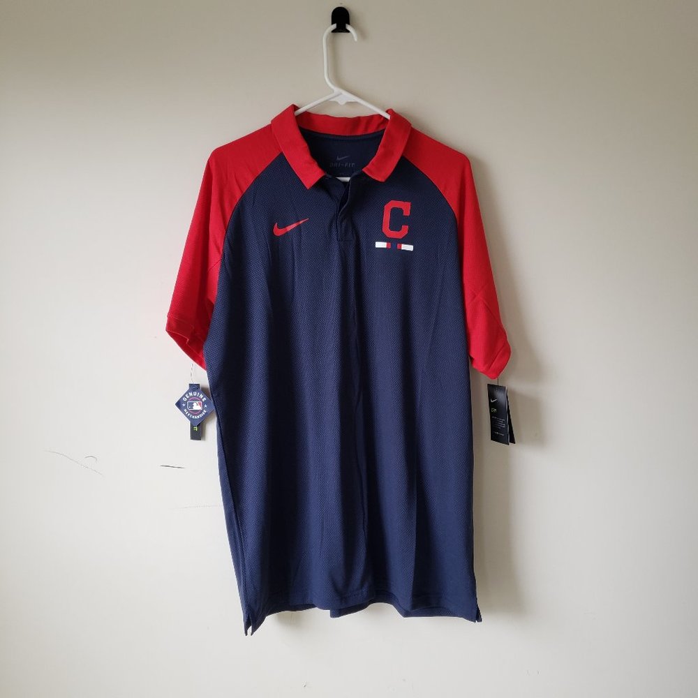 Nike Cleveland Guardians Large Dri-Fit Polo Shirt Authentic Collection Red NWT